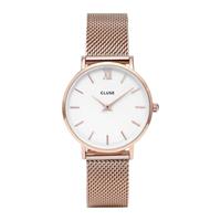 clusehorloges CLUSE CW0101203001 - Minuit Mesh Rose Gold/White - Horloge