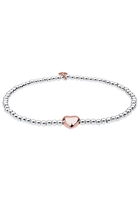 Elli dames hartje love kralen bi-colour in 925 sterling zilver Zilver