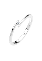 DIAMORE Ring Verlobungsring Solitär Diamant 0.02 ct. 925 Silber, 52 mm, silber