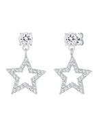 Elli, Ohrringe Sterne Sparkling Kristalle 925 Silber in silber, Schmuck für Damen