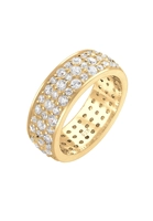 Elli PREMIUM Dames Band Ring Microsetting met Zirkonia Kristallen in 925 Sterling Zilver Goud