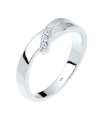 DIAMORE Ring Verlobung Trio Diamant (0.06 ct.) 925 Silber, Weiß, 52 mm, weiß