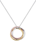 Elli Collierkettchen Kreis Anhänger Tricolor Look 925 Sterling Silber