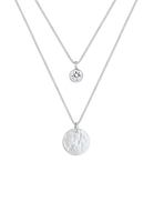 Elli Dames Platelet Layering Ketting met Kristal in 925 Sterling Zilver