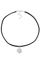 Elli Collierkettchen Choker Wiesn Edelweiss Textil Schwarz 925 Silber