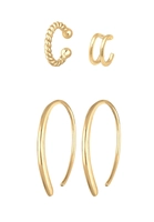 Elli Ohrring-Set Creolen Earcuff Set Basic Blogger Trend 925 Silber