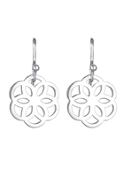 Elli Paar Ohrhänger Blume Ornament Cut-Out Flower of Life Silber