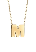 Elli Halsketting letter M initialen trend minimal 925 zilver verguld