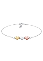 Elli dames hart driekleur symbool liefde elegant in 925 sterling zilver verguld Zilver