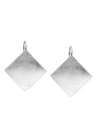 Nenalina Paar Ohrhänger Basic Geo Viereck Brushed Trend 925 Silber
