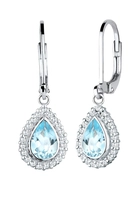 Elli Dames Drop Feestelijk Elegant met Cubic Zirconia Kristallen en Topaas Edelsteen Blauw in 925 Sterling Zilver