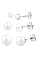 Elli Ohrringe Basic Set Perlen Süßwasserzuchtperlen 925 Silber, Weiß, weiß, keine Angabe