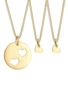 Elli, Schmuckset Ketten Trio Herz Mutter Kind Cut Out 925er Silber in gold, Schmuck für Damen