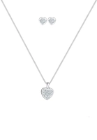 Elli Schmuckset Herz Swarovski Kristalle 925 Silber Amour, Weiß, 45 cm, weiß