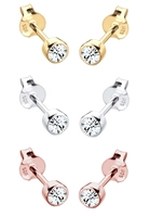 Elli Ohrring-Set 3er Set Tri-Color Swarovski Kristalle 925 Silber