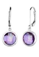 Elli Paar Ohrhänger Edelsteine Oval Amethyst 925 Silber