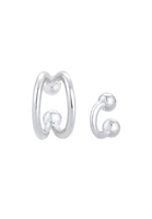 Elli Single-Ohrhaken Earcuff Klemme Set Geo Ball Minimal 925 Silber