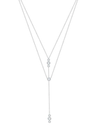 Elli Dames Y-Ketting Geo Laag met Kristallen in 925 Sterling Zilver