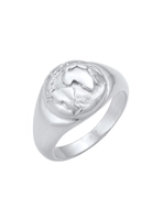 Elli Fingerring Siegelring Globus Welt Reisen Trend 925 Silber