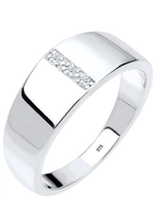 DIAMORE Ring Basic Bandring Diamant 925er Sterling Silber, Weiß, 54 mm, weiß