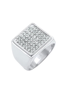 Elli Fingerring Siegelring Geo Swarovski Kristalle 925 Silber