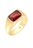 Elli PREMIUM Zegel met Granaat Edelsteen Rode Trend van 925 Sterling Zilver Red