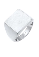 Elli Fingerring Siegelring Royal Matt Geo Quadrat Trend 925 Silber