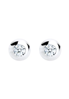 Diamore Paar Ohrstecker Basic Rund Diamant 006 ct 925 Silber