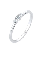 Elli DIAMONDS Dames Verlovingsring Diamant (0.06 ct.) Delicaat in 925 Sterling Zilver Zilver