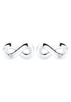 Diamore Paar Ohrstecker Infinity Endlich Diamant (004 ct) 925 Silber