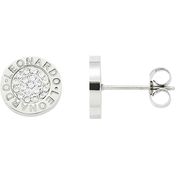 Leonardo Matrix Lusso Earrings Round with Clear Cut Crystals and Stainless Steel 15681