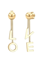 Elli Ohrringe Ohrhänger Love Wording Trend Blogger 925 Silber, Gold, gold