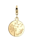 Nenalina Charm-Einhänger Pusteblume Anhänger Rund vergoldet 925 Silber