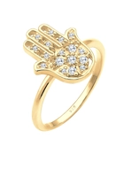 Elli Fingerring Hamsa Hand Zirkonia Kristalle Boho 925 Silber