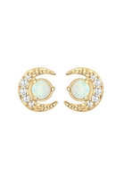 Elli Ohrringe Halbmond Geo Opal Swarovski Kristalle 925 Silber, Gold, gold, keine Angabe