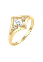 Elli Elli Ring Dames Engagement Vintage Elegant met Zirconia Stone in 925 Sterling Zilver