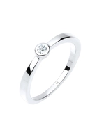 DIAMORE Ring Klassischer Solitär Diamant 0.03 ct. 925 Silber, Weiß, 56 mm, weiß