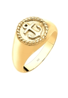 Elli Dames Maritiem Anker Signet Ring in 925 Sterling Zilver Goud