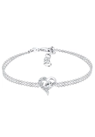 Elli Dames Hart Symbool Liefde met Kristallen in 925 Sterling Zilver