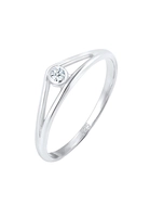 Elli DIAMONDS Elli DIAMONDS Ring Dames Verlovingsring Geo met Diamant (0.03 ct.) in 925 Sterling Zilver