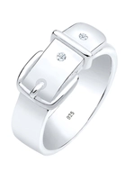 DIAMORE Ring Gürtel Symbol Diamant 0.04 ct. 925 Sterling Silber, Weiß, 52 mm, weiß