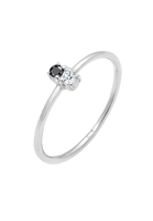 Elli Diamantring Bi-Color Schwarzer Diamant (006 ct) 925 Silber