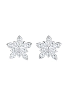 Elli Paar Ohrstecker Schneeflocke Winter Zirkonia 925er Sterling Silber