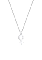 Elli, Halskette Panzerkette Venus-Symbol Filigran Trend 925 Silber in silber, Schmuck für Damen