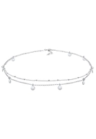 Elli Elli Halsketting Dames Choker Bol Laagje Look Plaatje in 925 Sterling Zilver