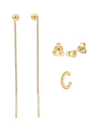 Elli Ohrring-Set Ohrringe Durchziehen Earcuff Kugel Geo 0301491020 (Set 5 tlg)