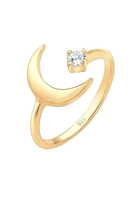 Elli, Ring Halbmond Astro Offen Zirkonia 925 Sterling Silber in gold, Schmuck für Damen