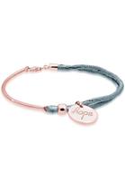 Elli Armband »Satin Grau mit Anhänger Hope Schriftzug Rosegold«