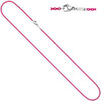 sigo Rundankerkette Edelstahl pink lackiert 42 cm Kette Halskette Karabiner