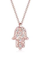 Elli Collierkettchen »mit Anhänger Hamsa Hand und Swarovski Kristalle«